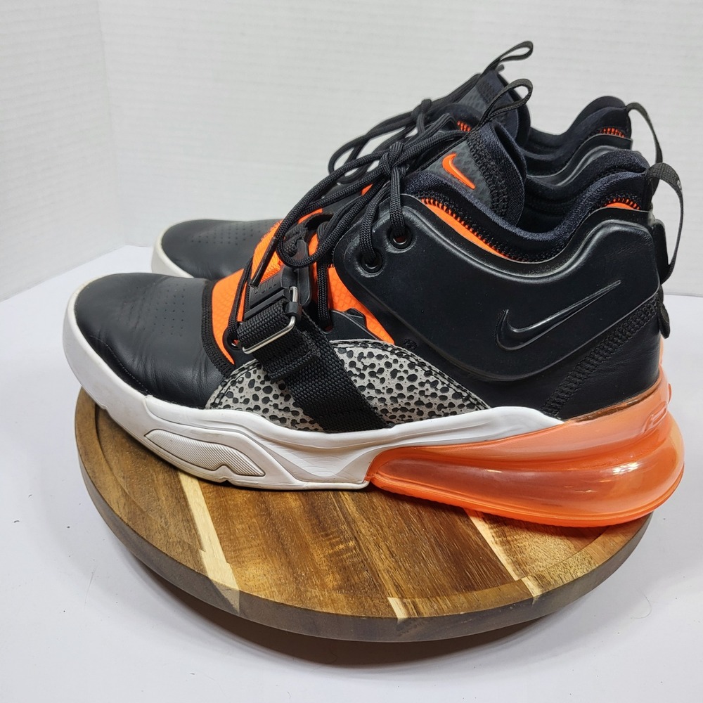 Nike Air Force 270 Mens‎ 8.5 Black Orange Excellent Safari AH8772-004 Techwear